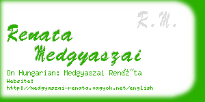 renata medgyaszai business card